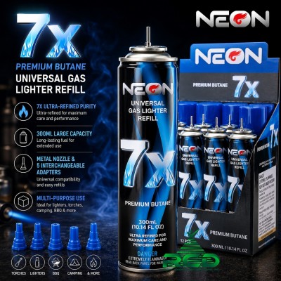 NEON 7X PREMIUM BUTANE 300ML 12CT/PACK